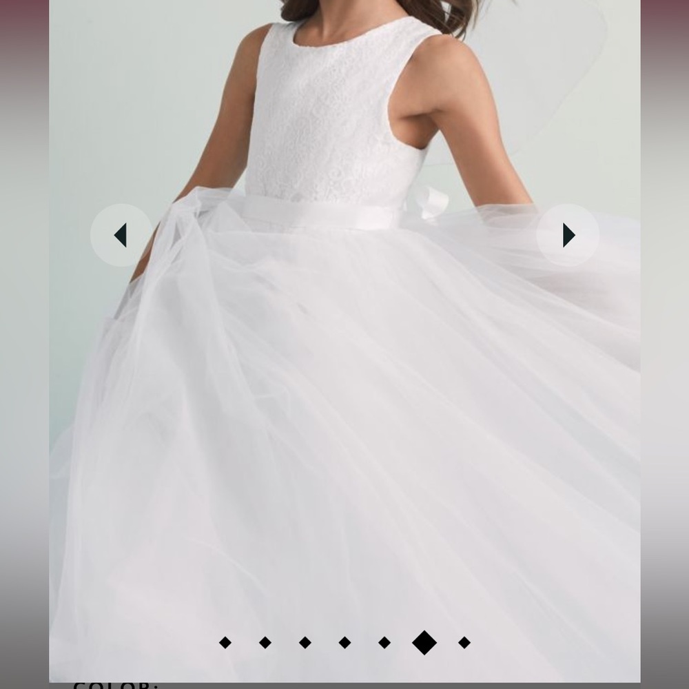 David’s Bridal Ball Gown Flower Girl Dress w/ Heart Cutout